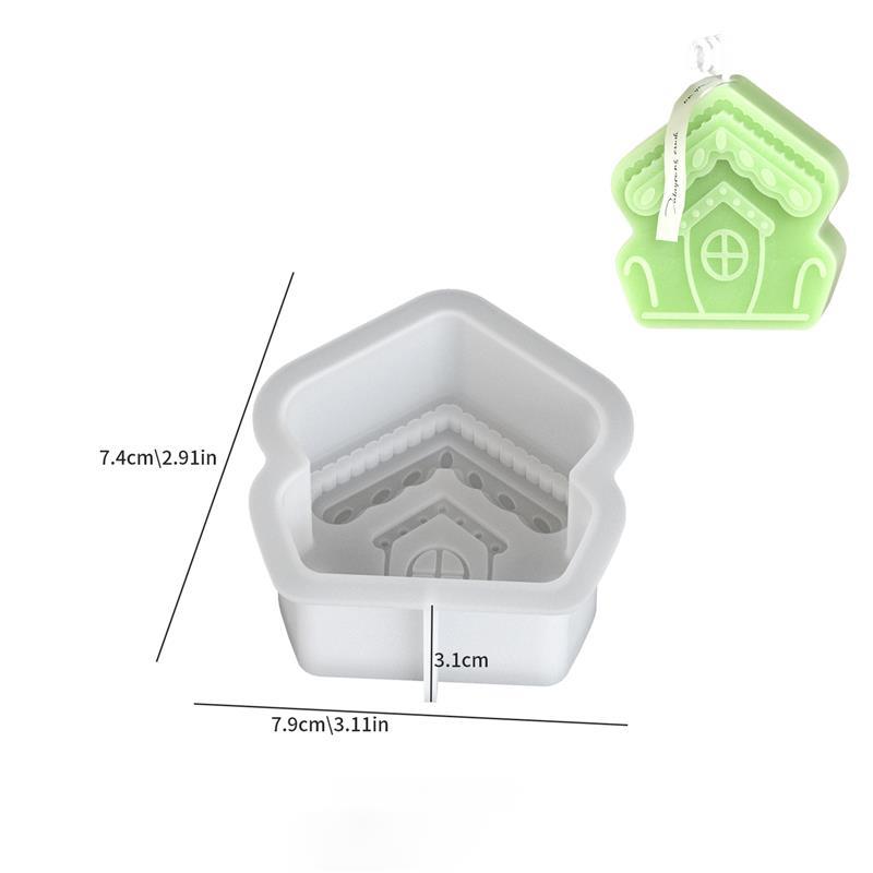 Resin Casting Molds 3D Cartoon House Silicone Candle Molds Mini Houses Plaster Concrete Cement Mould Soap Mold