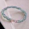 Elegant Light Blue Jade Triple-Row Bracelet