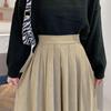 Móda Sukně s vysokým pasem plisovaná dámská korejská elegantní vysokoškolský styl midi sukně dámské podzimní zimní silné áčkové sukně