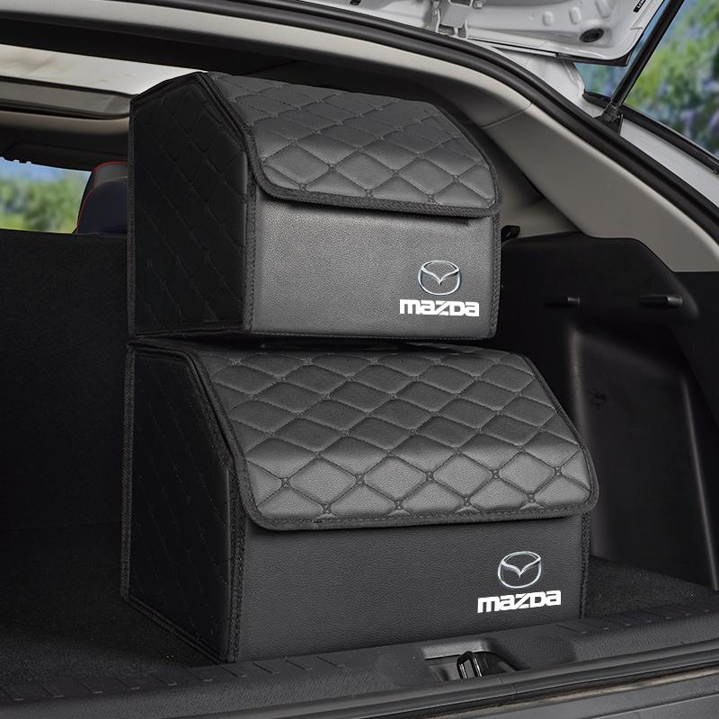 Leather Suitcase Car Trunk Organizer Box Foldable Storage Bin For Mazda 2 3 6 5 Atenza W CX30 CX90 CX60 CX50 MX30 CX3 CX5 MX5 CX7