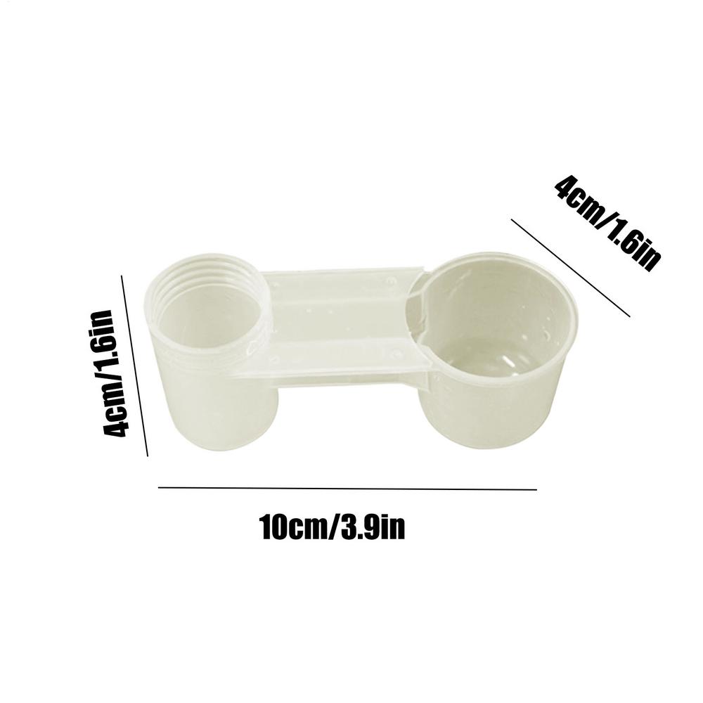Double-Port Transparent Parakeet Water Dispenser, Water-Saving Bird Drinker Cup for Cage, Small Bird Feeder for Finches Home