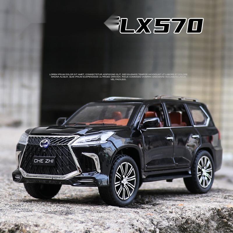 1/24 Lexus LX570 SUV Alloy Car Model Diecasts Metal Off-road Vehicles Car Model Simulation Sound and Light Kids Toys Gift
