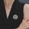 European and American Fashion Gold-Plated Copper Rose Brooch with Zirconia for Weddings