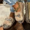Trend Women Sneakers Furry Crystal Bow Women Casual Shoes Flat Platform Loafers Short Plush Warm Autumn Winter Sneakers Woman