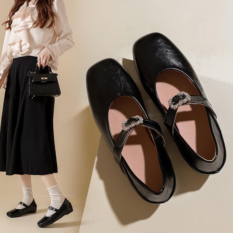 

French-style American Buckle Shallow Single Shoes Women s 2026 New Comfortable and Versatile 35 чёрный