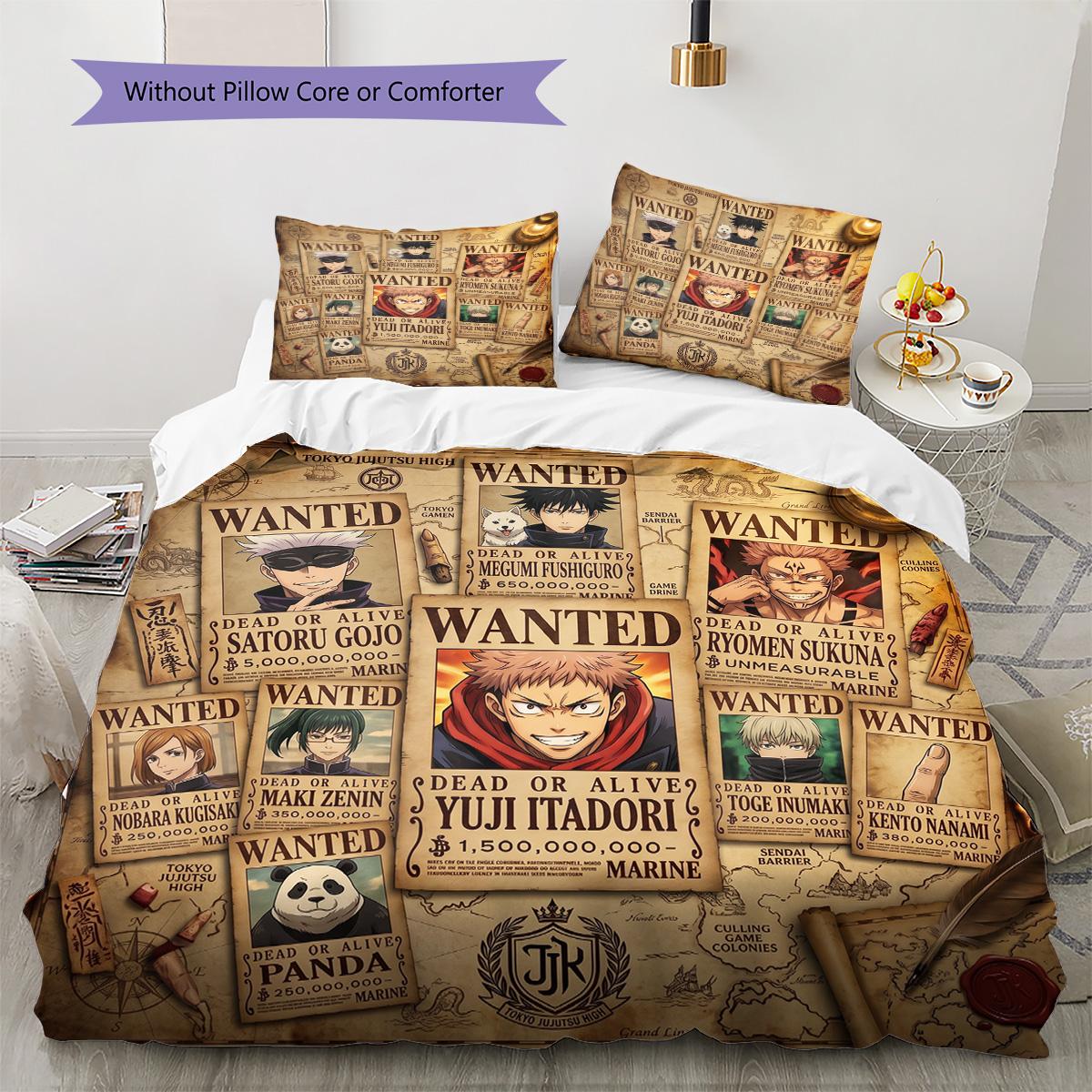 

Jujutsu Kaisen Pillowcase & Duvet Cover Set for Home Decor Birthday Gift (1 * duvet cover + 2 * pillowcase, without core) 135x200cm