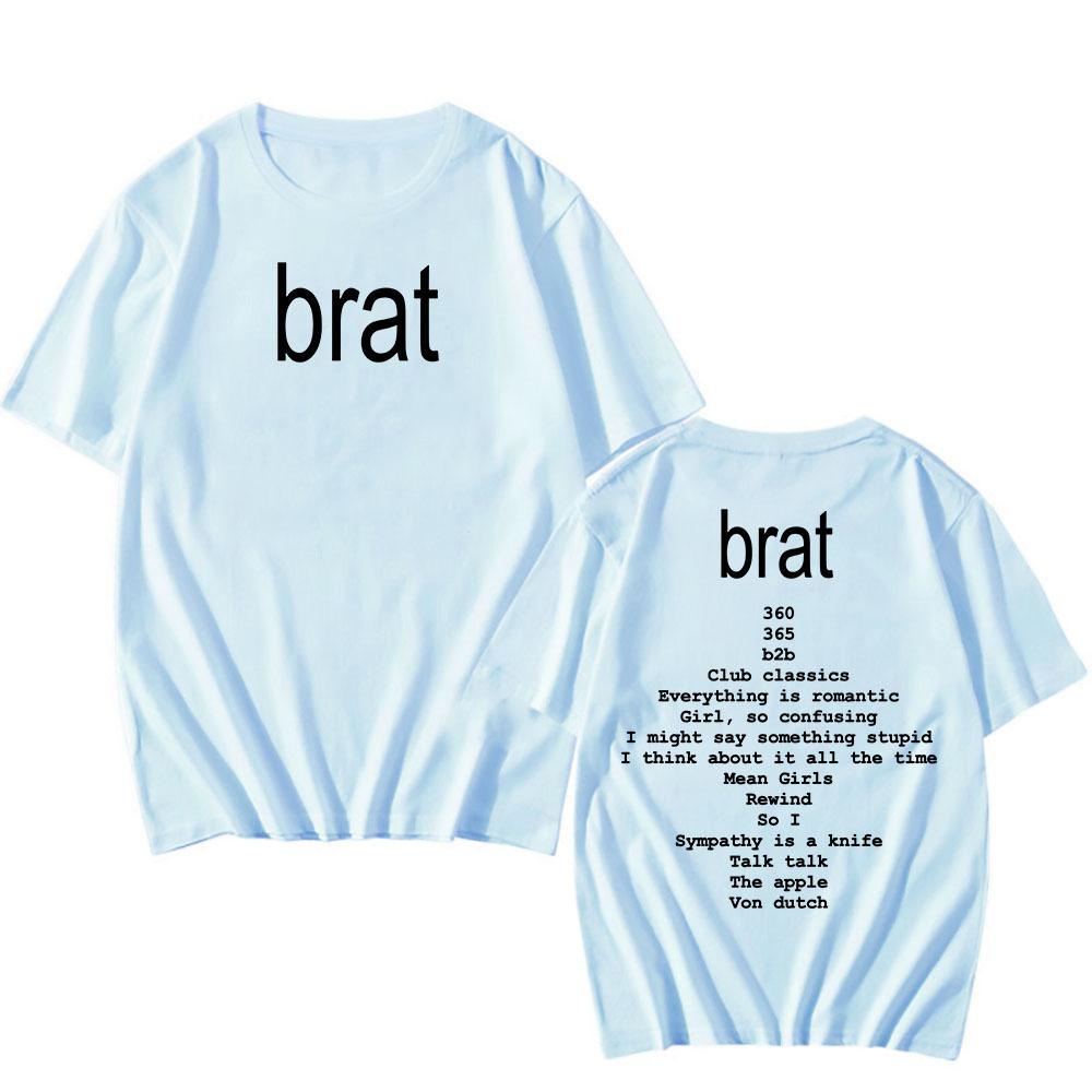 2024 Album Brat Graphic Tshirts Singer Charli XCX  Printing T-shirts Men/Women Hip Hop Streetwear Cotton Short Sleeve Summer Tee