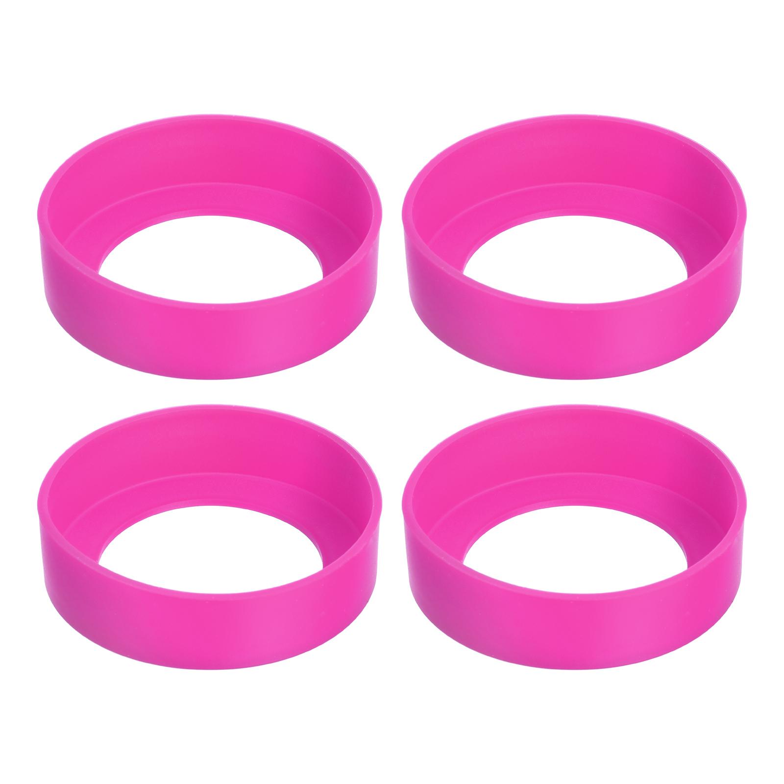 

4 шт. Чехол-подставка для бутылки с водой, Силиконовый защитный чехол-подставка Нескользящая нижняя крышка Бампер для бутылок с водой Кружка Стакан (65мм) розы красного