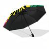 1pc Tropical Leaves Pattern Automatic Folding Umbrella - Portable Collapsible Design, 8-Rib Iron Frame, Durable Fabric yy251125079