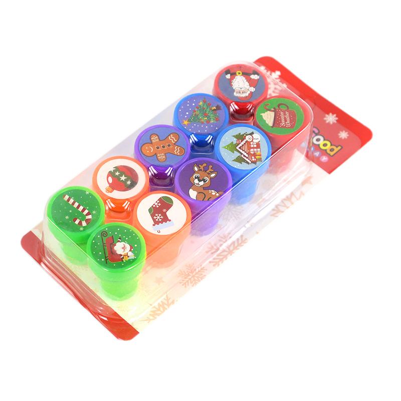 10pcs Cartoon Unicorn Animal Self-ink Stamps Toy Kids Birthday Party Favors Goodie Bag Pinata Fillers Boy Girl Christmas Gift