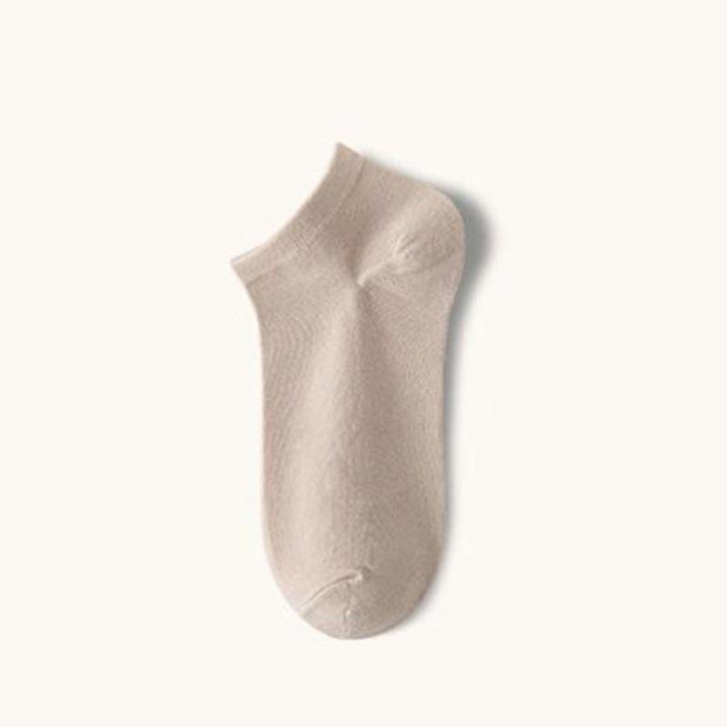Men's Summer Pure Color Thin Style Breathable Sweat Absorbing Boneless Short Cotton Socks