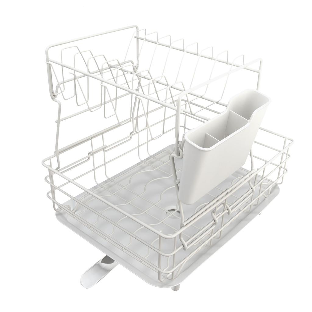 Escorredor de Louça Dupla Camada Escorredor de Pratos Bancada Porta Talheres Porta Hashis para Cozinha