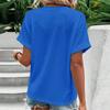2023 Spring/Summer Women's Solid Color V-Neck Button Casual T-Shirt