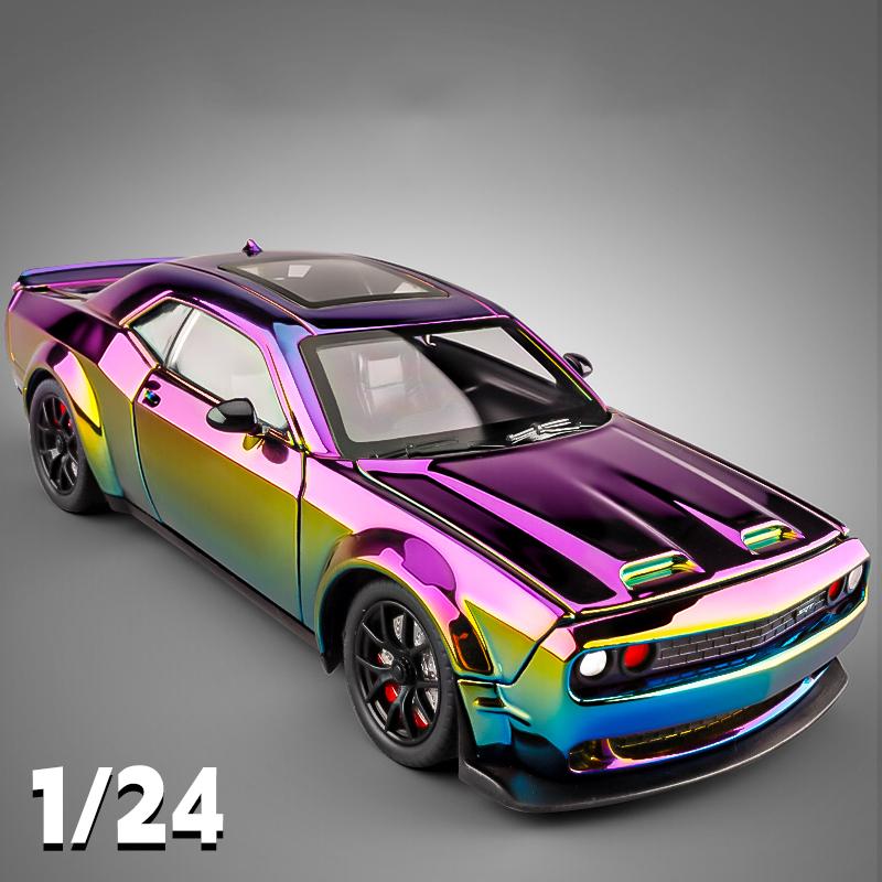 1/24 Dodge Hellcat Electroplating Version Car Model Alloy Die Cast Sports Car Toy Adult Collectible Ornaments Boy Birthday Gift