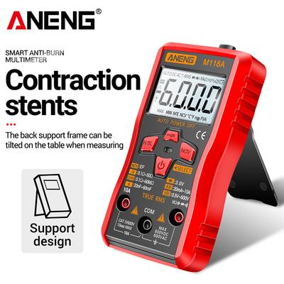 ANENG M118A AC-Spannung Auto-Kapazität Widerstand Diodenmessgerät NCV-Tester Werkzeug Digitales Multimeter Mini-Multimetro 6000 Zählungen