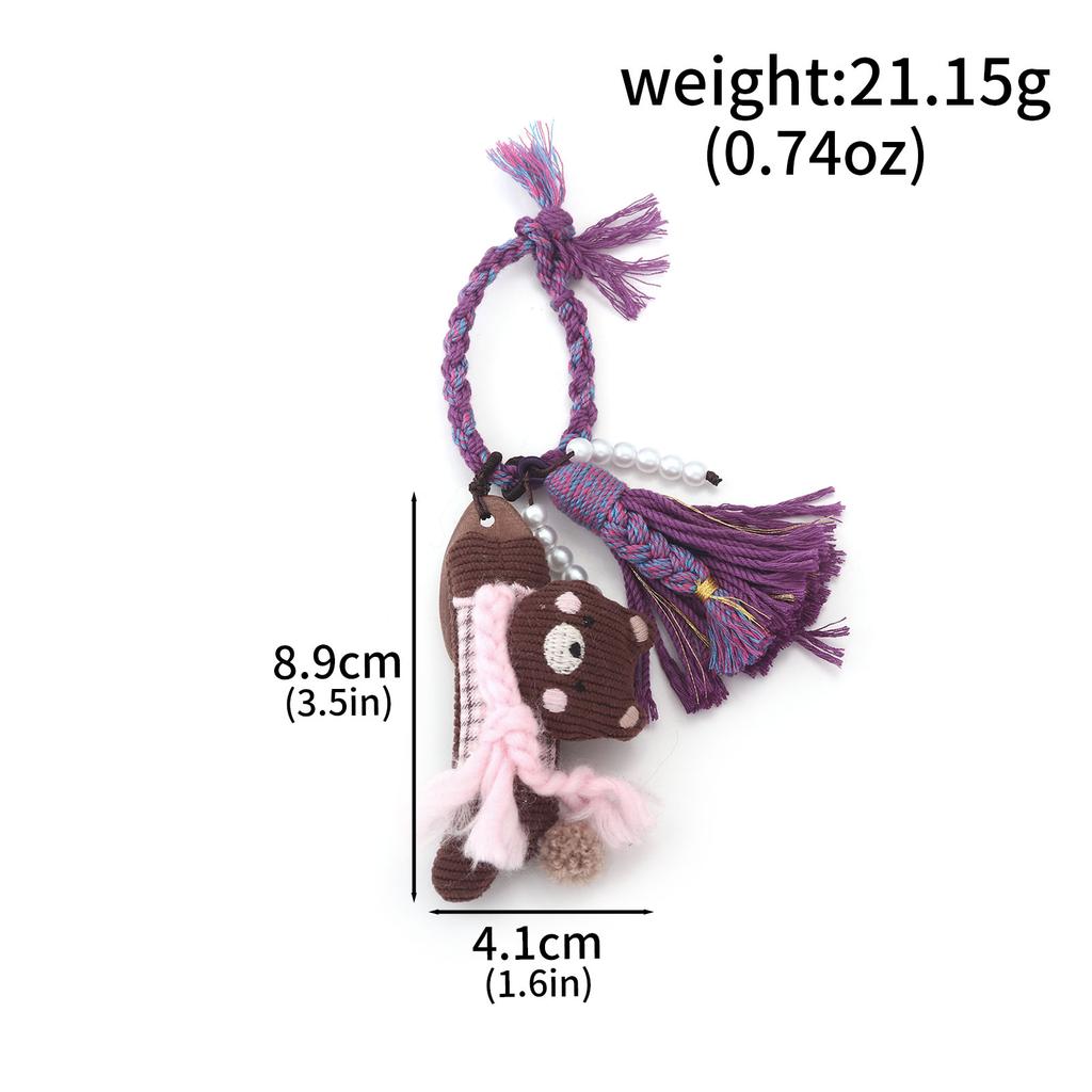 Cute Tassel Penguin Bear Elephant Rabbit Bag Charm DIY Handmade Girl Pendant Car Christmas Tree Ornament Gift Bag Charm