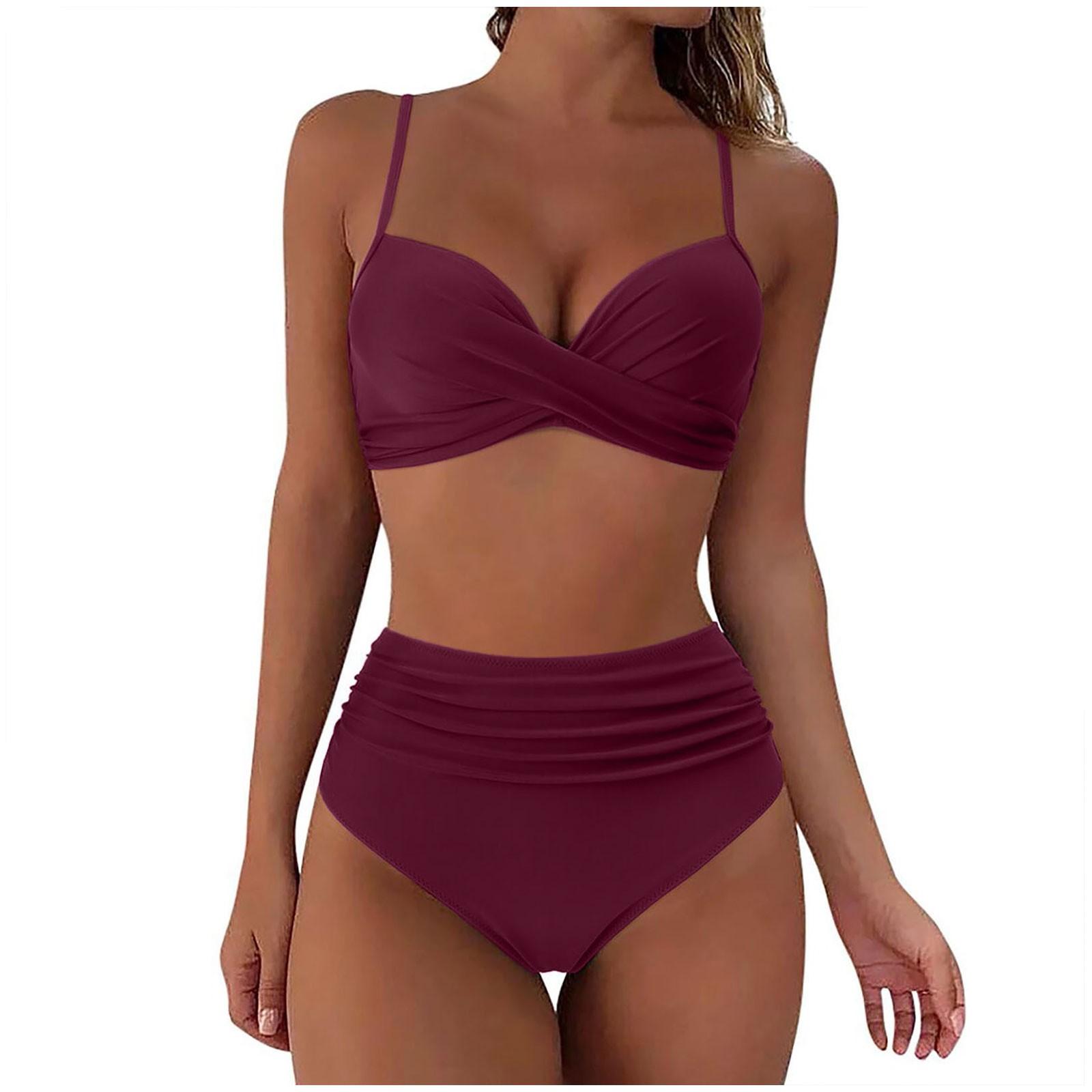 Женский весенне-летний сексуальный купальник бикини с разрезом и высокой талией (2 — фото 7