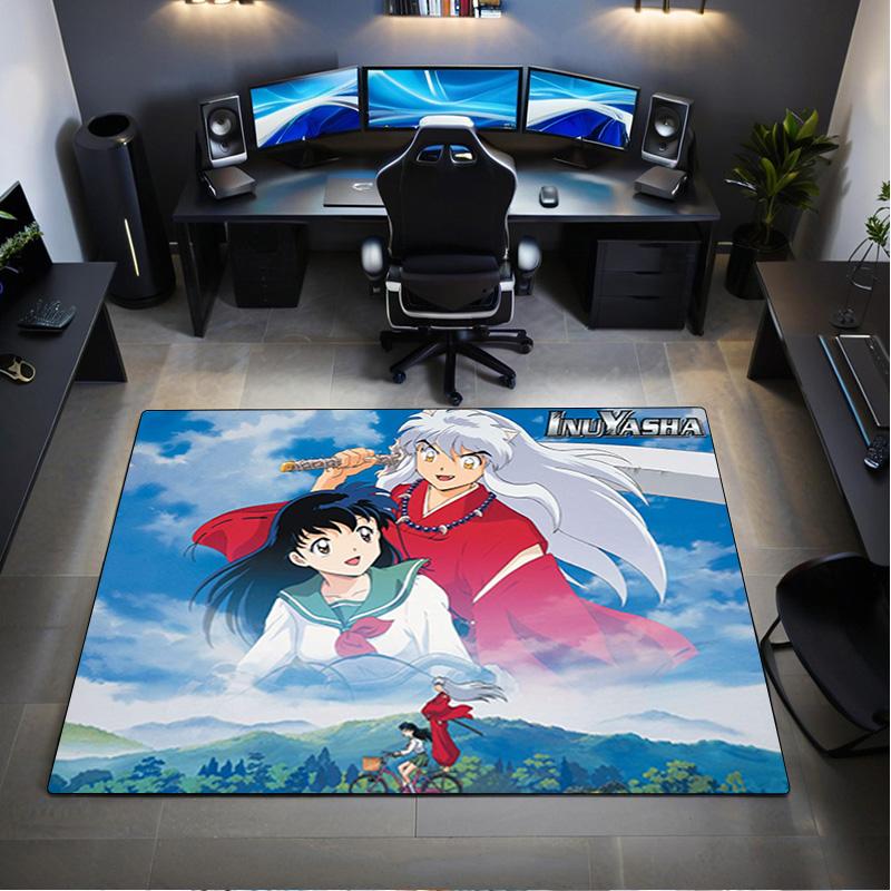 1PC Inuyasha Carpet Office Decorative Carpet For Living Room Bedroom Door Mat Floor Rug Computer Chair Area Rug Perfect Holiday Gift