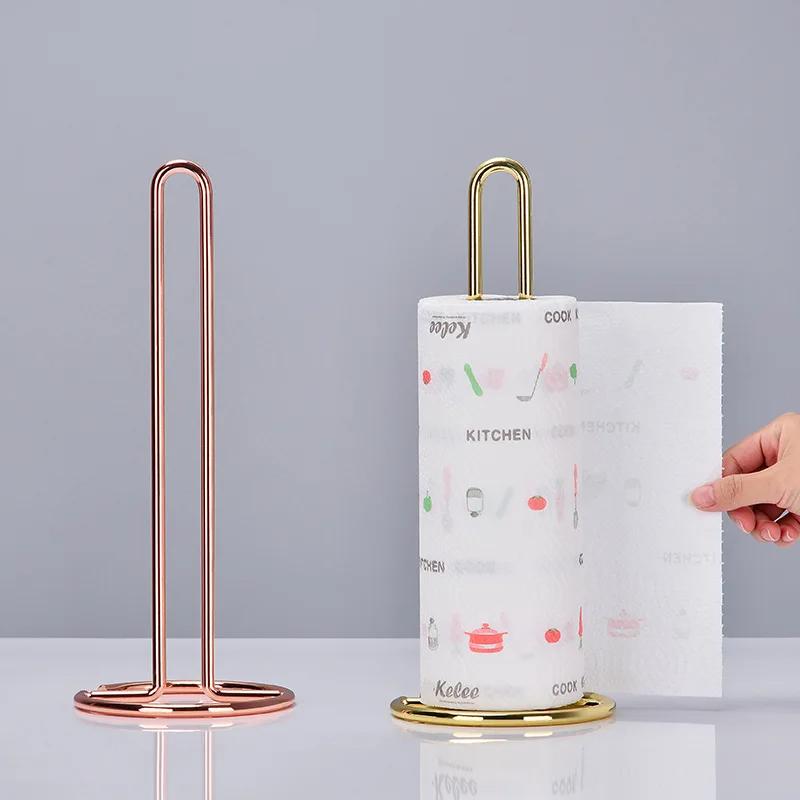 Kitchen Roll Paper Towel Holder Bathroom Tissue Stand Dining Table Vertical Napkins Rack Kitchen Storage Shelf