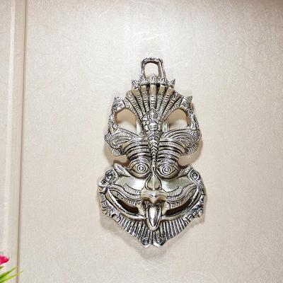 Nazar Battu in metallo con Naag Ganesha per Nazar Suraksha (Malocchio), Maschera Suraksha Kawach per Casa, Ufficio, Decorazione da Appendere a Parete e Porta