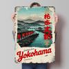Yokohama Vintage Reise Aufdruck Poster Benutzerdefinierte Wandkunst Retro Vintage Metallblechschilder zur Dekoration Wohnzimmer Dekoration Männer