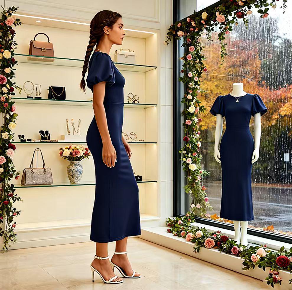 2026 Summer Elegance: High-End Slit Dress with Hip-Hugging Skirt