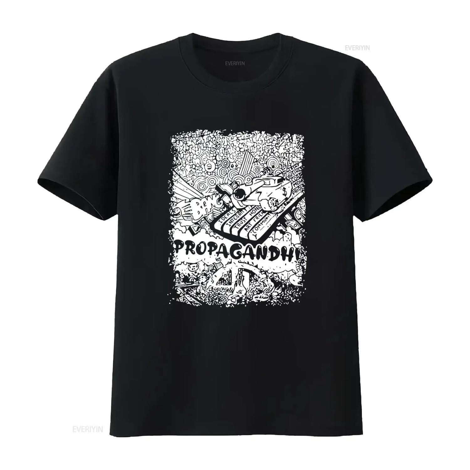 Limited NWT Propagandhi band punk rock T shirt Black vintage Washed Unisex Slightly streetwear Top For Everyday Wear S чёрный