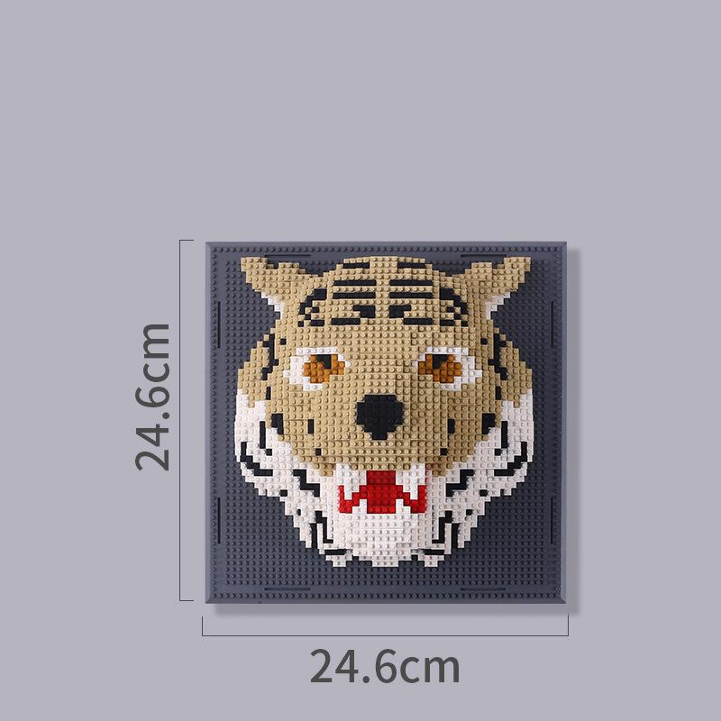 3D Animal Building Blocks Elephant Tiger Chinese Dragon Diy Murals Decoration Ornaments Bricks Tiger Puzzle Toys Base Kids Adult