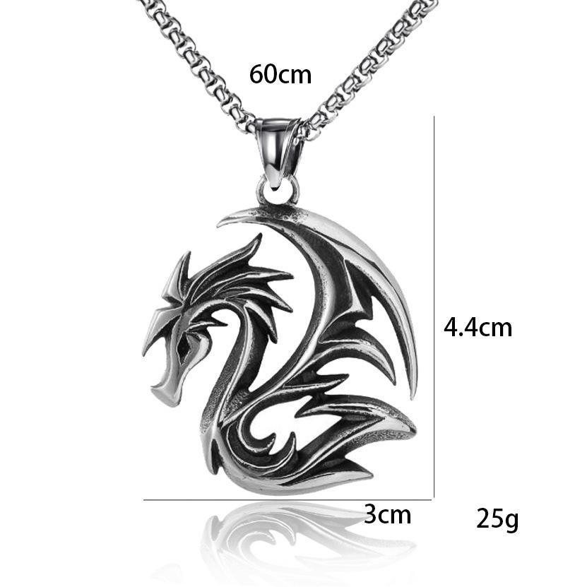 Necklaces, Men'S Jewelry, Exquisite Titanium Personalized Dragon Pendant.