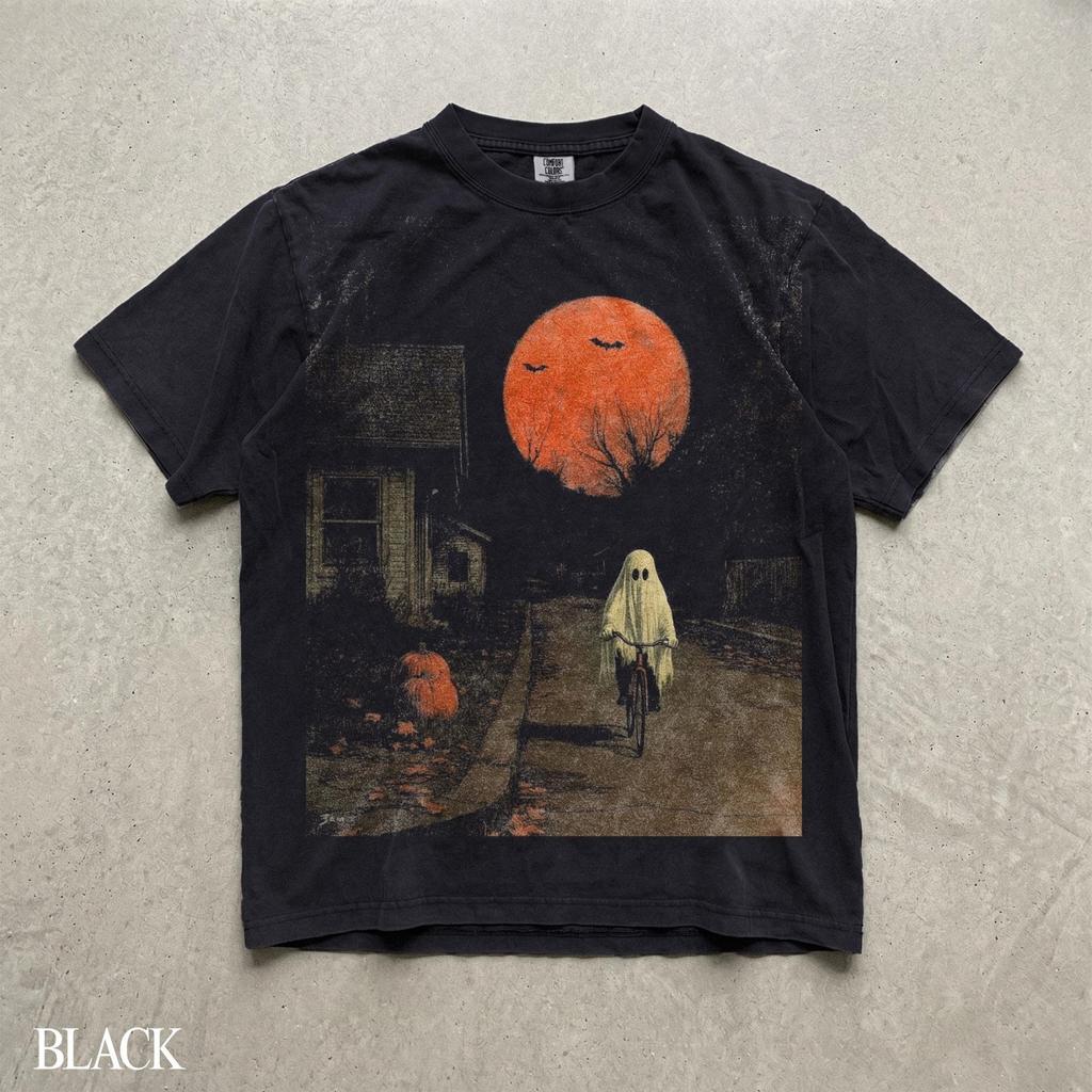 HOT Halloween Ghost T-Shirt, Spooky Ghost Biking Shirt FREESHIPING