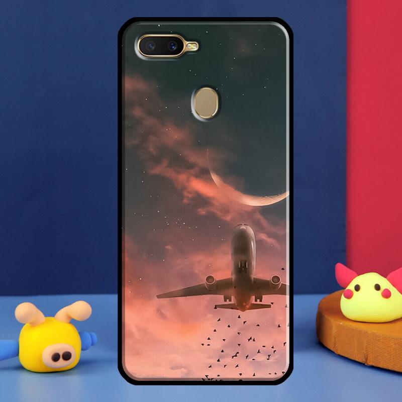 Airplane Travel For Oppo A54 A57 S A78 A58 A98 A5 A9 A91 A15 A16 A17 A52 A72 A76 A96 A74 A94 A77 Phone Case