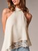 2026 European & American Women's Summer Satin Lace Halter Top