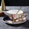 Exquisite Wood Grain Ceramic Tea Set with Saucer - Premium Bone China Cup for Afternoon Tea
