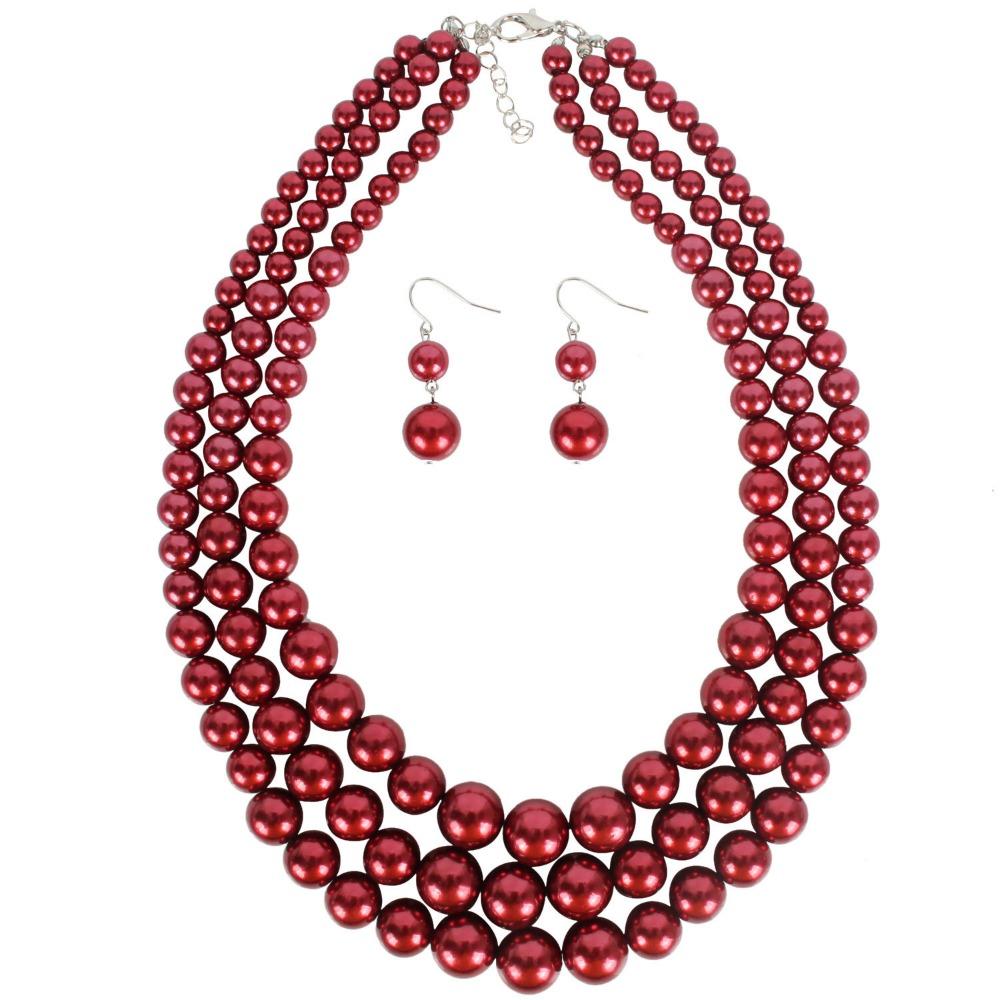 Pearl Exaggerated Ladies String Pearl Clavicle Multi-layer Necklace