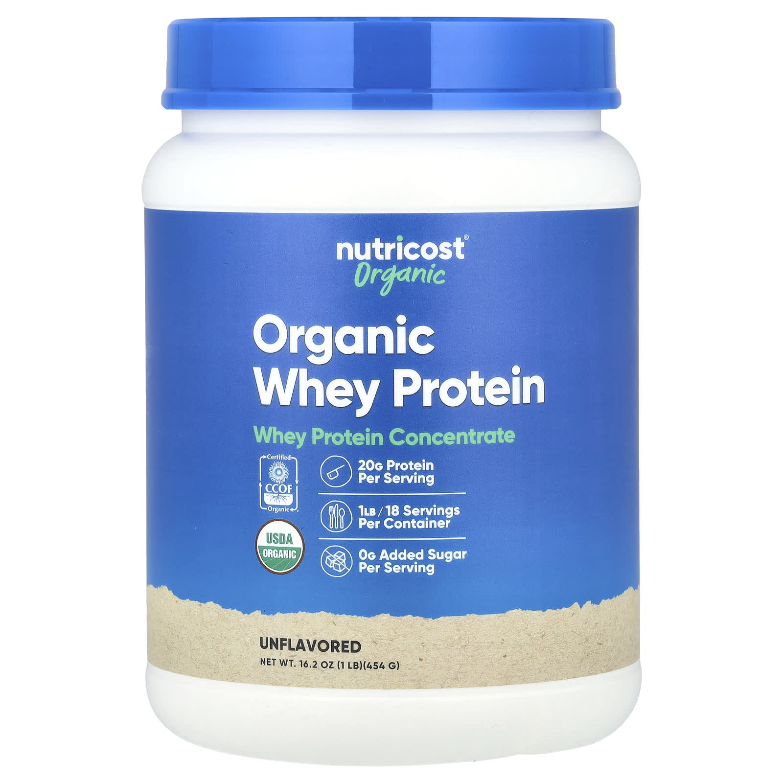 

Nutricost, Organic Whey Protein, Unflavored, 1 lb (454 g)