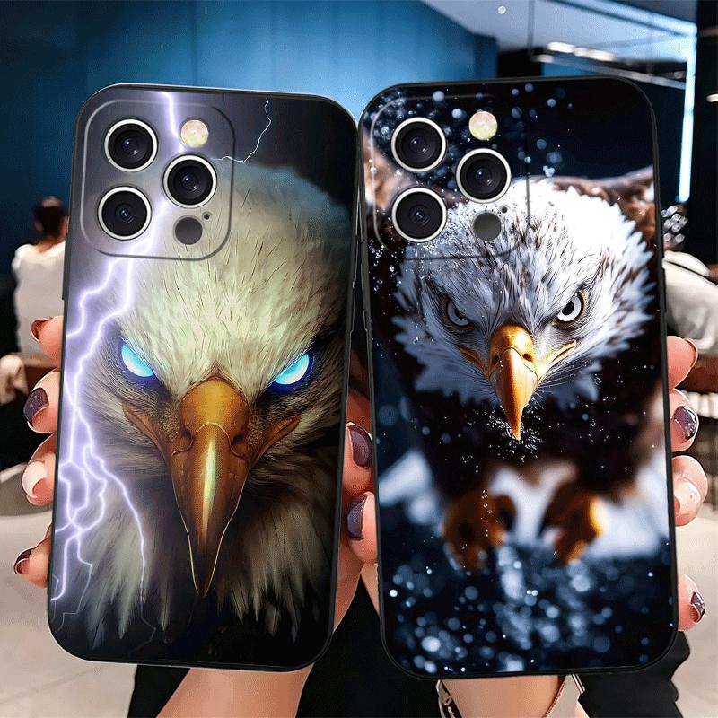 Bald Eagle Cool Soft Phone Case for iPhone 16 16E 17 Air 15 Pro Max 14 Plus 13 Mini 11 12 7 Black Cover Back Shell