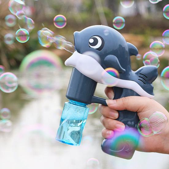 Dolphin Bubble Machine with Light Music Leakproof Kids Handheld Automatic Bubble Maker Shooter Blower Toy Toddlers Boys Girls Christmas Gift