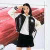 New MLB New York Yankees MLB Preppy Style Collection Baseball Jacket Women's Black 3FJPV0144-50BKS