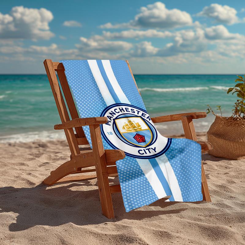 Ultra-Soft Beach Towel with Manchester City Theme,Ideal for Pool - Camping, Diving - Perfect Travel Essential, Vibrant Beach Towel.