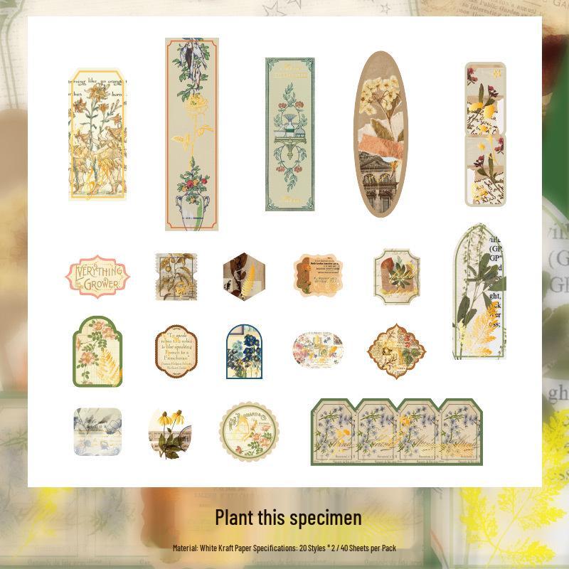 Mu Ran Retro Reincarnation Bullet Journal Sticker Pack - 40 Sheets, 6 Styles for DIY Collage and Decoration
