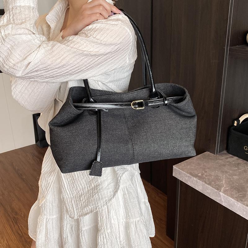 

Denim Large-capacity Bag Women s New Fashion Bag Casual Portable Commuter Bag чёрный