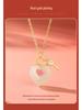 Romantic Heart Enamel Clavicle Necklace in Natural Hetian Jade & S925 Silver