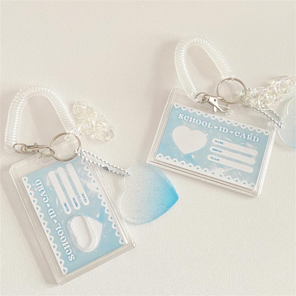 Love Transparent Photocard Holder Ins Photo Sleeves Card Holder Idol Kpop Photo Protector Bus Card Student Stationery Supplies