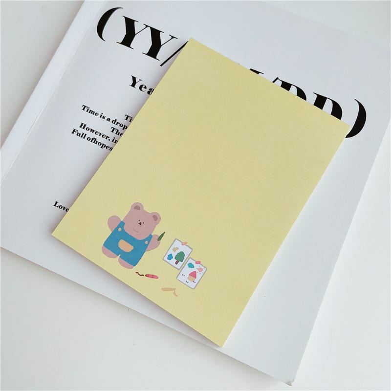 Korean Ins The Same Style Chubby Bear Checklist Sticky Note Book 2 Colors Optional Hand Account Sticker Paper Kawai Stationery