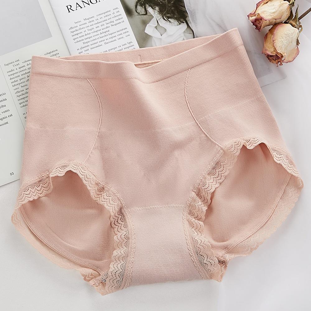 

Seamless Lace-Trim Mid-Waist Women s Panties - Cotton Crotch, Tummy Control, Butt Lifting, Plus Size, Summer Collection Plus Size (115-150 jin)
