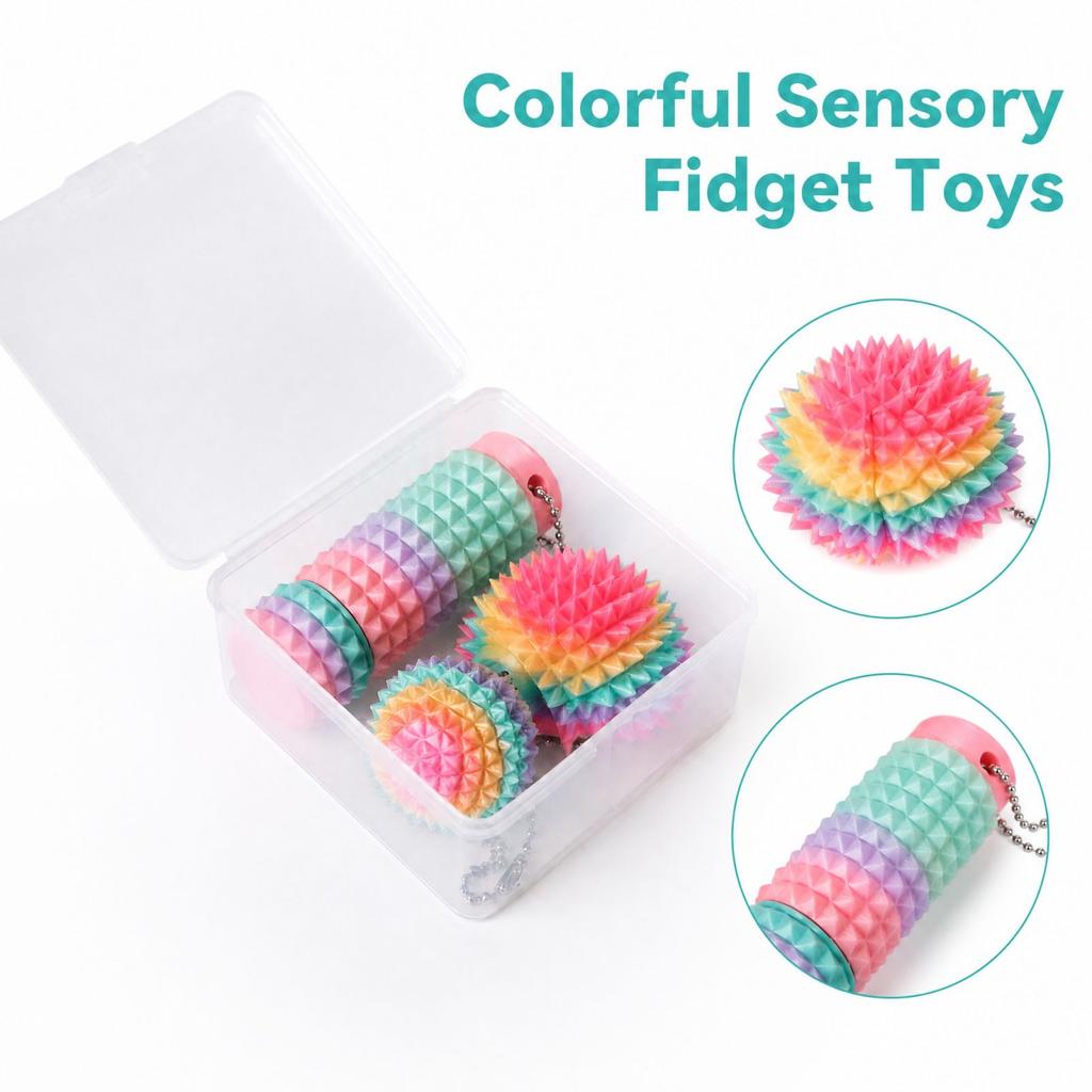 3-Piece 3D Printed Rotating Pendant Set, Portable Sensory Toy for Kids and Adults