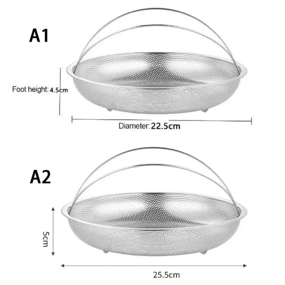 Stainless Steel Steamer with Handle Foldable Steaming Grid Steam Cooking Utensil Drain Basket Cookware