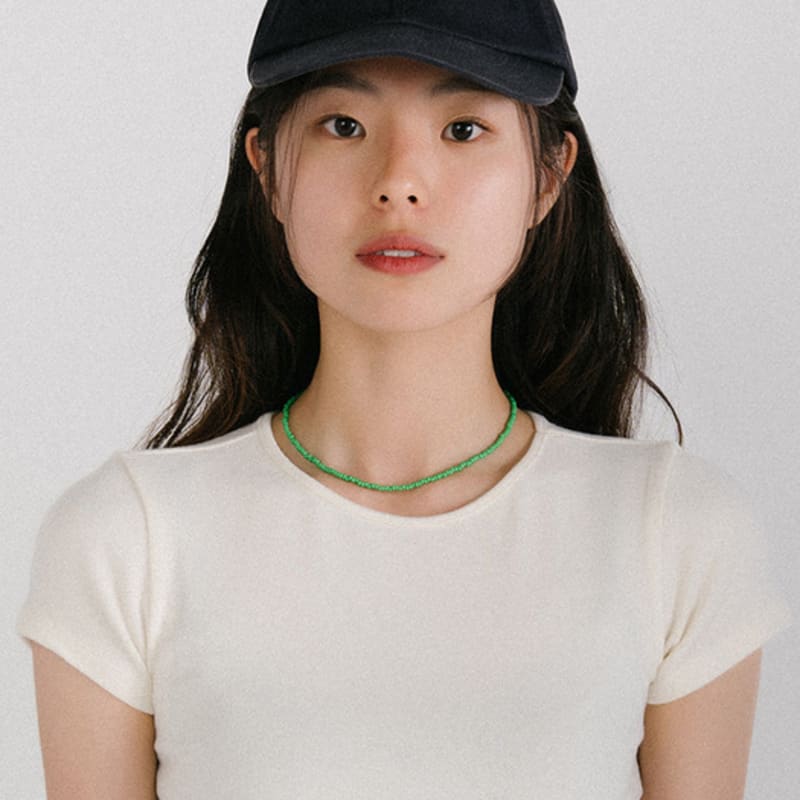 BICYCLE TROPHY Pickman Daily Bead Necklace 06 (GREEN / 3mm Miyuki Beads)