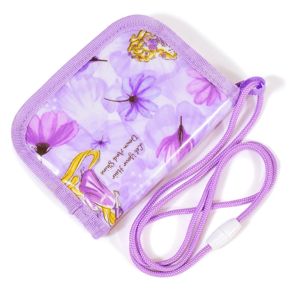 COLORFUL CANDY STYLE Disney Coin Neck Wallet for Rapunzel N5618100 Case, Water-Repellent, Lightweight, Stain-Resistant, Purse, Girls, Princess,
