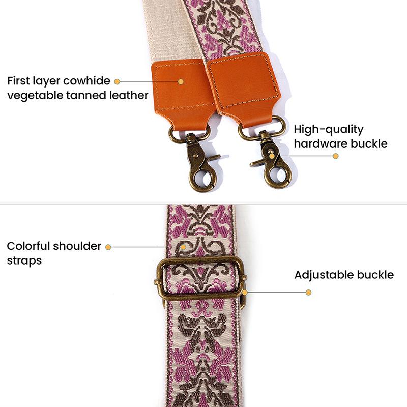 Justerbar crossbody-stropp til vesker - Unisex, bred skulderstropp i stoff, vesketilbehør